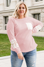 Load image into Gallery viewer, Plus Size Lace Waffle Knit Blouse