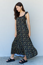 Load image into Gallery viewer, Doublju In The Garden Ruffle Floral Maxi Dress in Black Yellow Floral