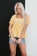Load image into Gallery viewer, Mittoshop Sunny Meadow Full Size Run Gingham Babydoll Top