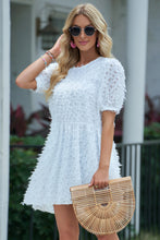 Load image into Gallery viewer, Eyelash Short Sleeve Mini Dress