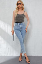 Load image into Gallery viewer, Pearl Long Sleeve Mesh Cropped Top