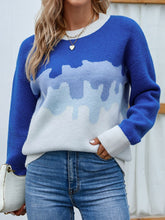 Load image into Gallery viewer, Gradient Dropped Shoulder Round Neck Tunic Sweater