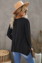 Load image into Gallery viewer, Notched Neck Asymmetric Hem Top