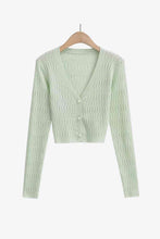 Load image into Gallery viewer, Button Down Long Sleeve Cropped Cardigan