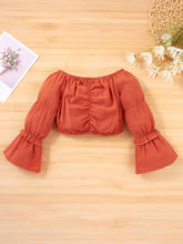 Load image into Gallery viewer, Girls Flared Sleeve Top and Jeans Set
