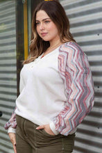 Load image into Gallery viewer, Plus Size Sweatshirt with Button Detail