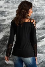 Load image into Gallery viewer, Crisscross Spliced Lace Top