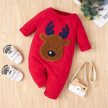 Load image into Gallery viewer, Baby Reindeer Applique Jumpsuit