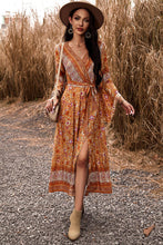Load image into Gallery viewer, Bohemian Surplice Neck Slit Dress
