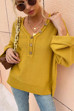 Load image into Gallery viewer, Button Detail Exposed Seam Sweater