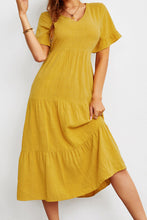 Load image into Gallery viewer, Short Sleeve V-Neck Tiered Dress