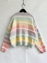 Load image into Gallery viewer, Striped Round Neck Long Sleeve Sweater