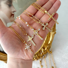 Load image into Gallery viewer, Stainless Steel Inlaid Zircon Cross Necklace