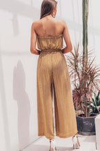 Load image into Gallery viewer, Striped Strapless Belted Wide Leg Jumpsuit