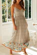 Load image into Gallery viewer, Bohemian Spaghetti Strap Frill Trim Maxi Dress