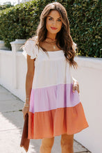 Load image into Gallery viewer, Multicolor Color Block Tiered Dress