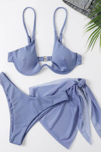 Load image into Gallery viewer, Ribbed High Cut Three-Piece Swim Set