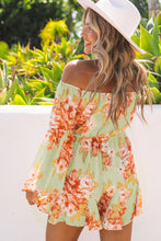 Load image into Gallery viewer, Floral Off-Shoulder Flare Sleeve Romper