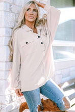 Load image into Gallery viewer, Collared Neck Half Button Long Sleeve Blouse