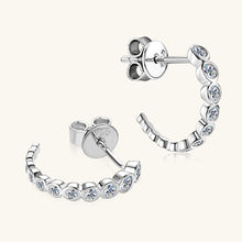 Load image into Gallery viewer, Inlaid Moissanite 925 Sterling Silver C-Hoop Earrings