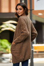 Load image into Gallery viewer, Mixed Knit Open Front Longline Cardigan