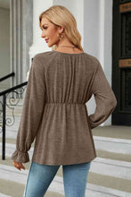 Load image into Gallery viewer, Round Neck Flounce Sleeve Blouse