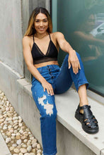 Load image into Gallery viewer, Leto Ribbed Lace Boho Racerback Bralette in Black