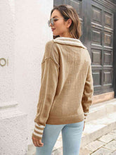 Load image into Gallery viewer, Johnny Collar Drop Shoulder Sweater