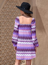 Load image into Gallery viewer, Printed Sweetheart Neck Balloon Sleeve Dress