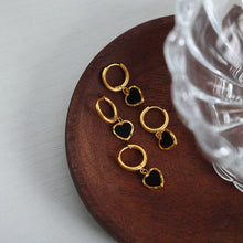 Load image into Gallery viewer, 18K Gold-Plated Heart Drop Earrings