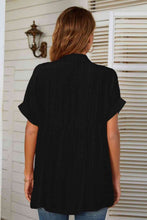 Load image into Gallery viewer, Notched Neck Slit Cuffed Blouse