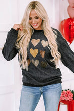 Load image into Gallery viewer, Heart Round Neck Dropped Shoulder Sweatshirt