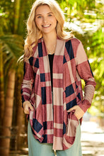 Load image into Gallery viewer, Plaid Open Front Cardigan