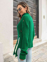 Load image into Gallery viewer, Decorative Button Slit Sweater