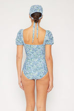Load image into Gallery viewer, Marina West Swim Salty Air Puff Sleeve One-Piece in Blue