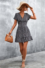 Load image into Gallery viewer, Ditsy Floral V-Neck Short Sleeve Dress