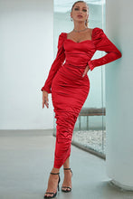 Load image into Gallery viewer, Ruched Puff Sleeve Sheath Dress
