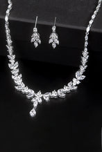 Load image into Gallery viewer, Platinum-Plated Necklace and Drop Earrings Set