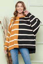 Load image into Gallery viewer, Striped Dropped Shoulder Round Neck Blouse