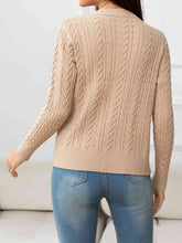 Load image into Gallery viewer, V-Neck Long Sleeve Cable-Knit Buttoned Knit Top