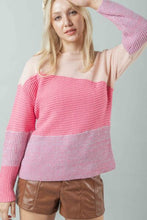 Load image into Gallery viewer, VERY J Color Block Long Sleeve Sweater