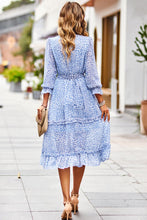 Load image into Gallery viewer, Leopard Surplice Tie Belt Slit Dress