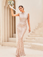 Load image into Gallery viewer, Sequin Sleeveless Zip-Back Dress