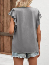 Load image into Gallery viewer, Notched Cap Sleeve T-Shirt