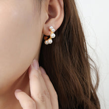 Load image into Gallery viewer, Synthetic Pearl 18K Gold-Plated Earrings