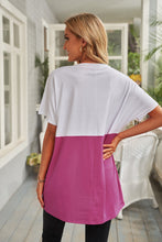Load image into Gallery viewer, Color Block Two-Tone Pocket Tee Dress