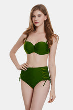 Load image into Gallery viewer, Lace-Up Gathered Detail Bikini Set