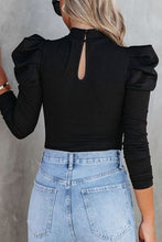 Load image into Gallery viewer, Mock Neck Puff Sleeve Bodysuit