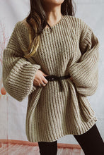 Load image into Gallery viewer, Boat Neck Dropped Shoulder Mini Sweater Dress