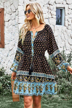 Load image into Gallery viewer, Bohemian Drawstring Waist Balloon Sleeve Dress